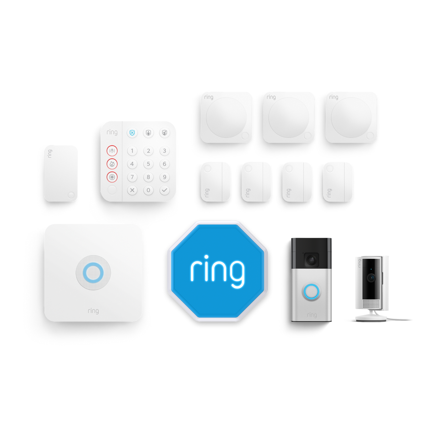 Ring Alarm, Indoor Camera (2nd Gen) + Battery Video Doorbell Pack