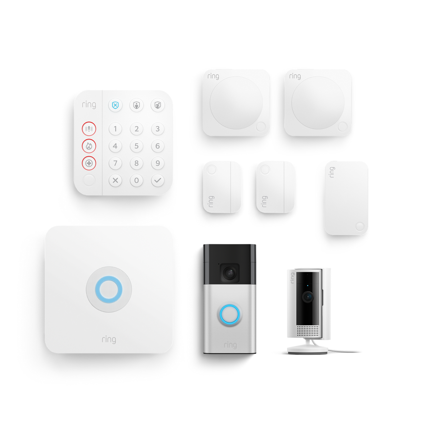 Ring Alarm, Indoor Camera (2nd Gen) + Battery Video Doorbell Pack