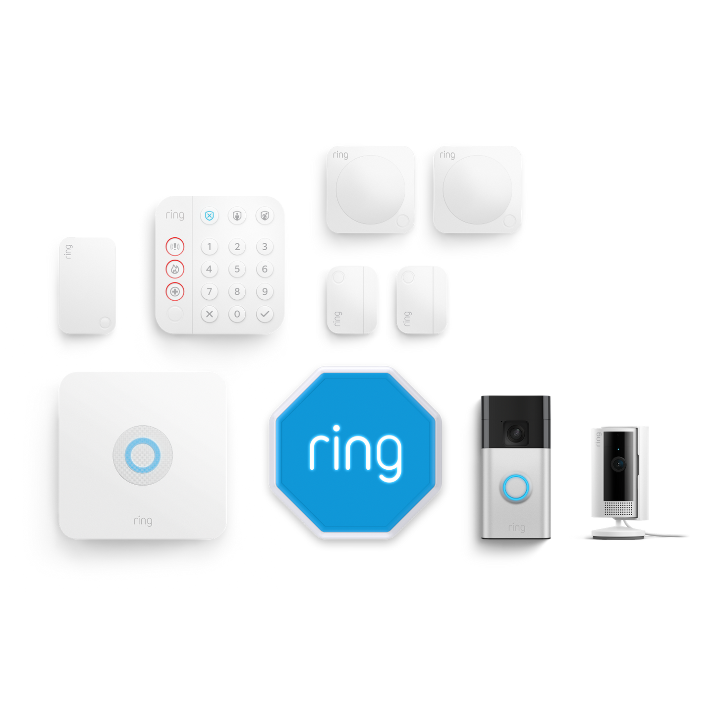 Ring Alarm, Indoor Camera (2nd Gen) + Battery Video Doorbell Pack