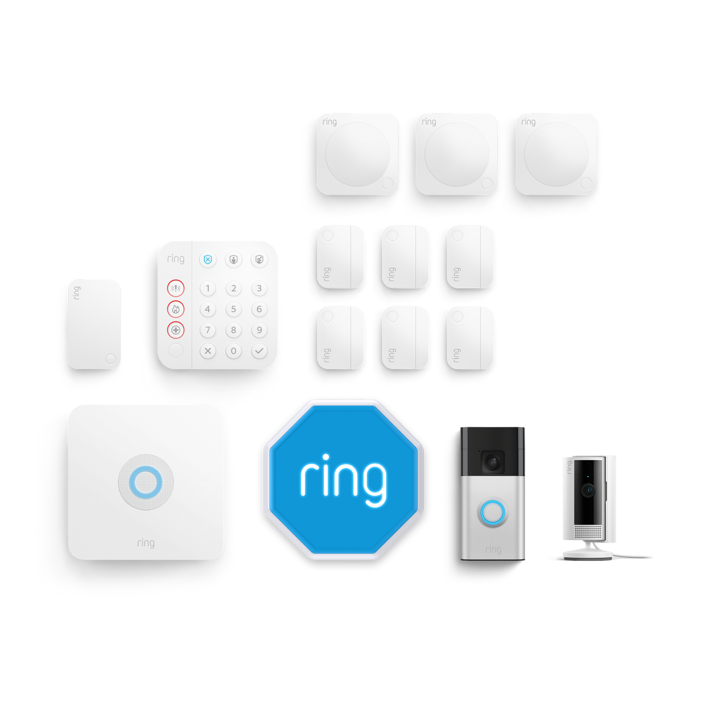 Ring Alarm, Indoor Camera (2nd Gen) + Battery Video Doorbell Pack